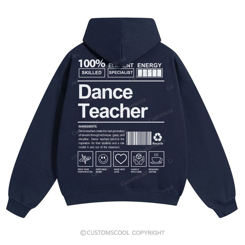 Dance Teacher Solid Color Hoodie