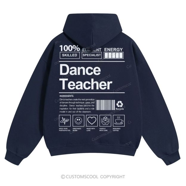Dance Teacher Solid Color Hoodie