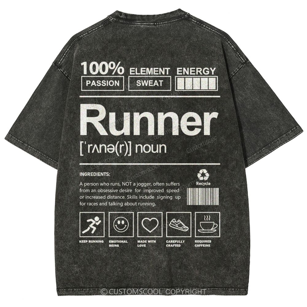 Runner Unisex Fit Washed T-Shirt