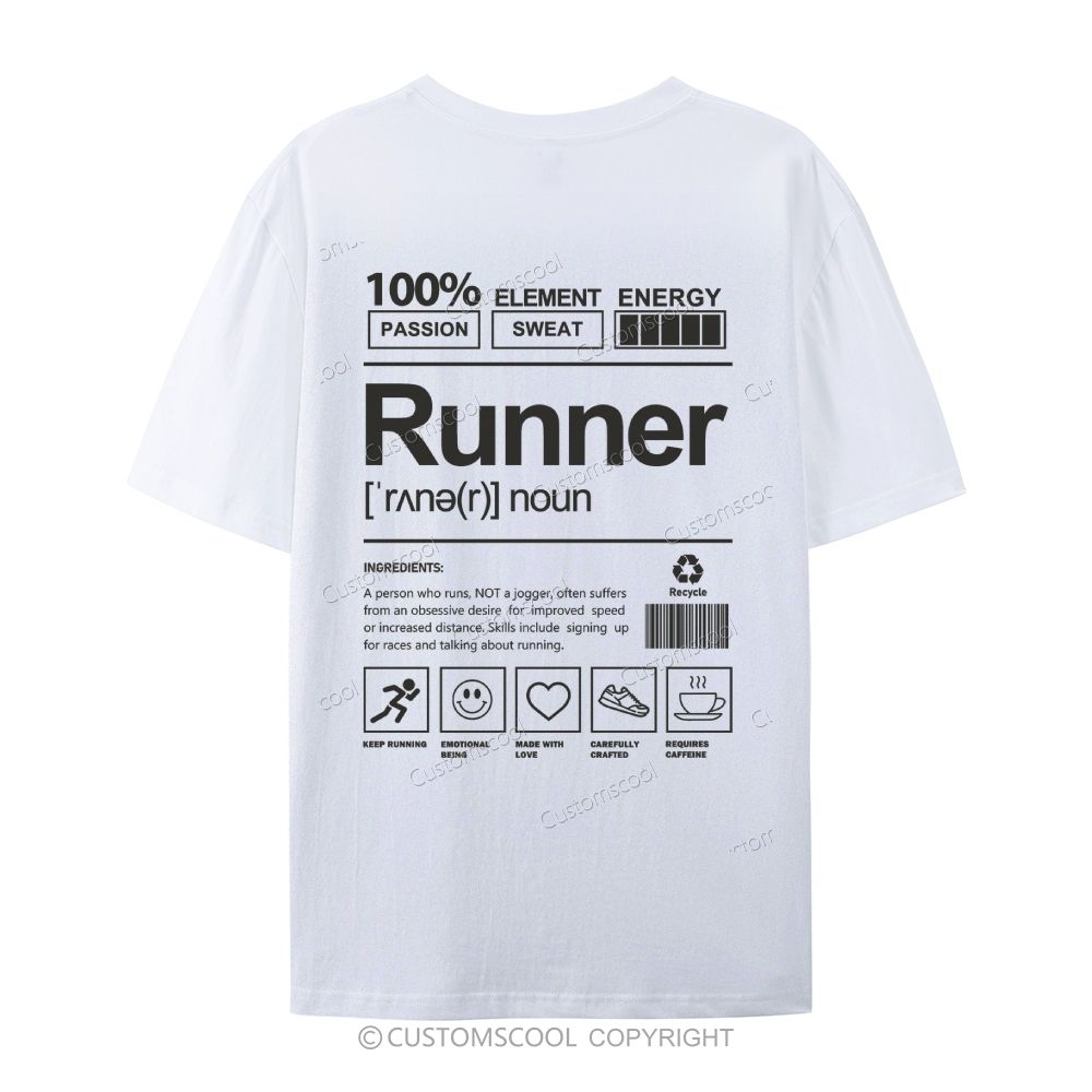 Runner Casual Short Sleeve T-Shirt Customscool