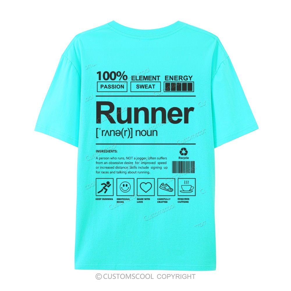 Runner Casual Short Sleeve T-Shirt Customscool