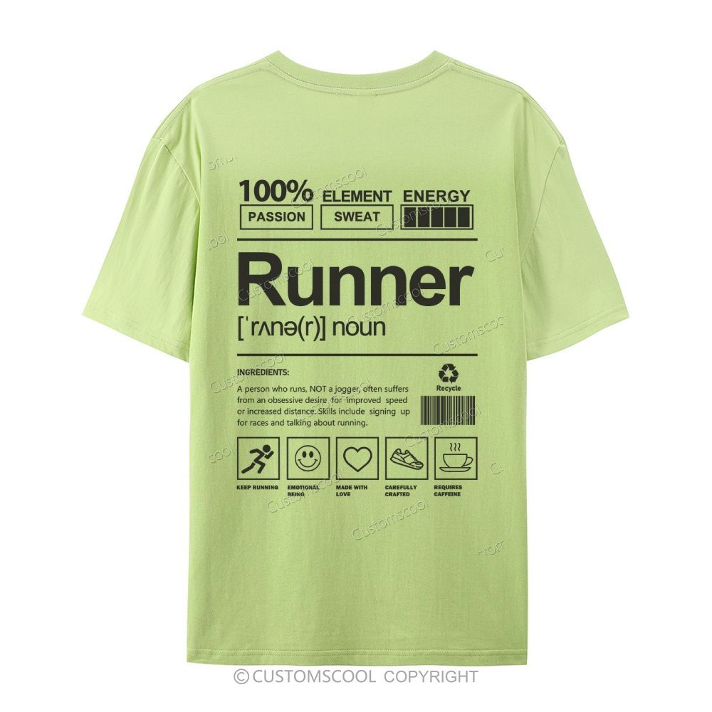 Runner Casual Short Sleeve T-Shirt Customscool
