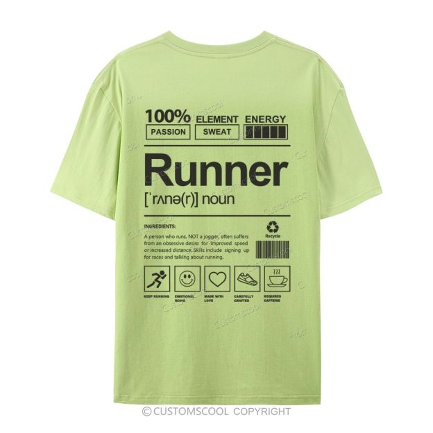 Runner Casual Short Sleeve T-Shirt Customscool
