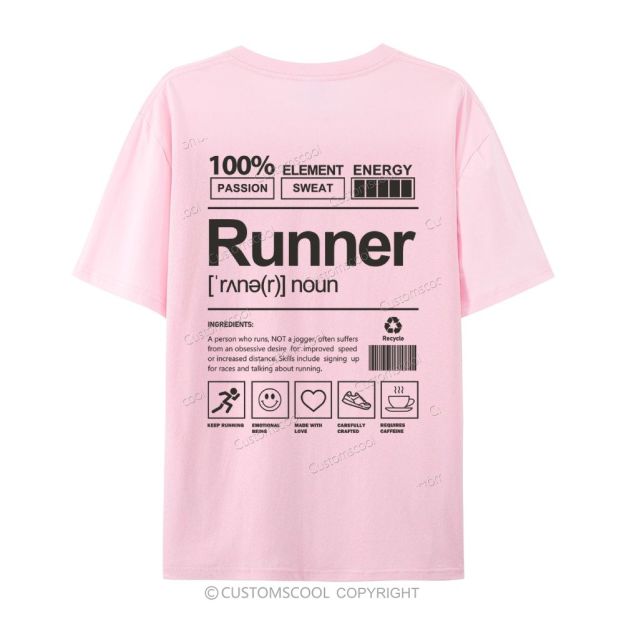 Runner Casual Short Sleeve T-Shirt Customscool