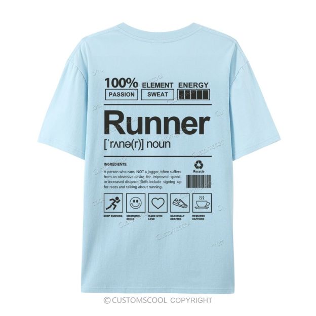 Runner Casual Short Sleeve T-Shirt Customscool