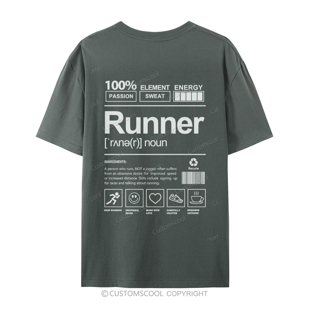 Runner Casual Short Sleeve T-Shirt Customscool