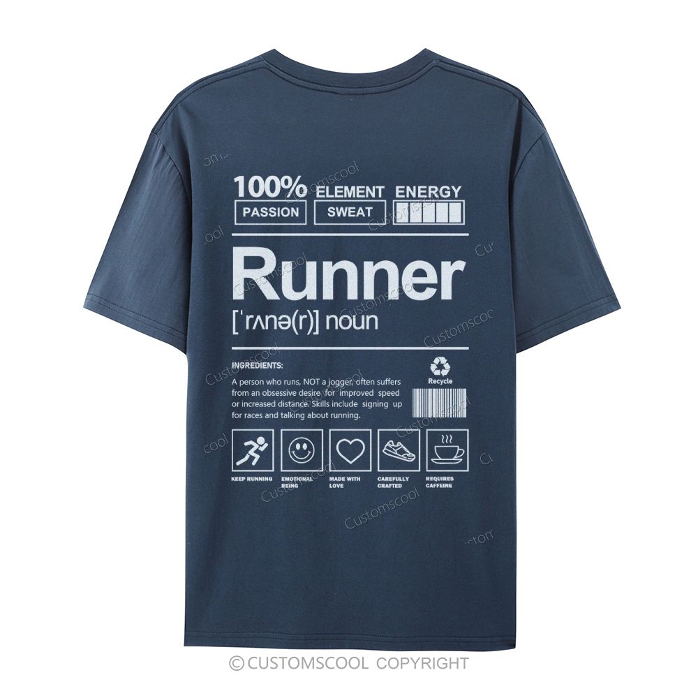 Runner Casual Short Sleeve T-Shirt Customscool