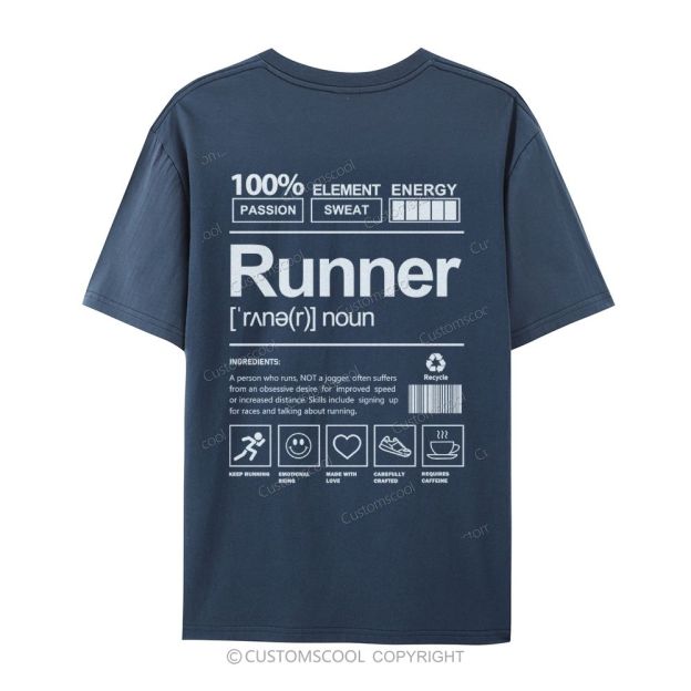 Runner Casual Short Sleeve T-Shirt Customscool