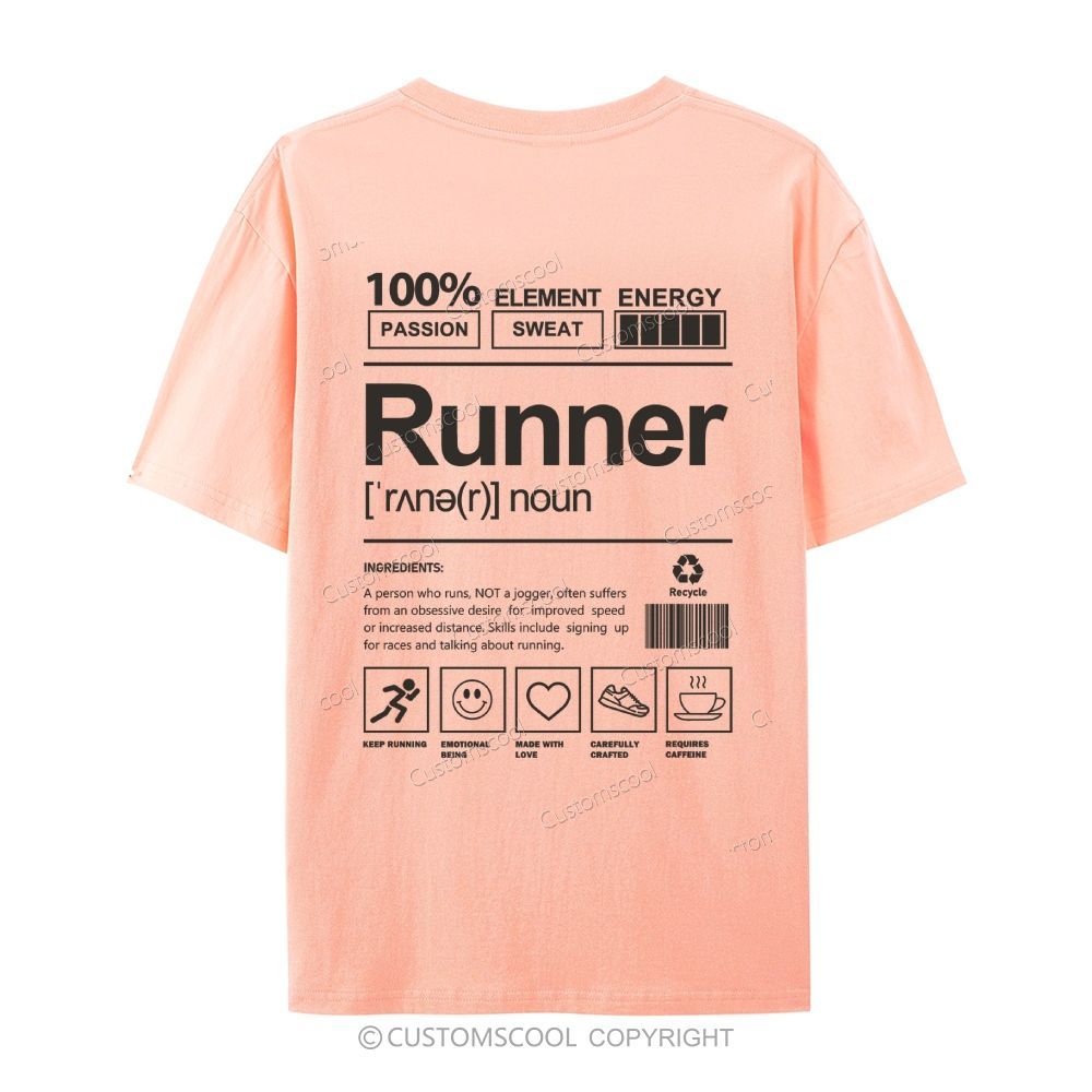 Runner Casual Short Sleeve T-Shirt Customscool