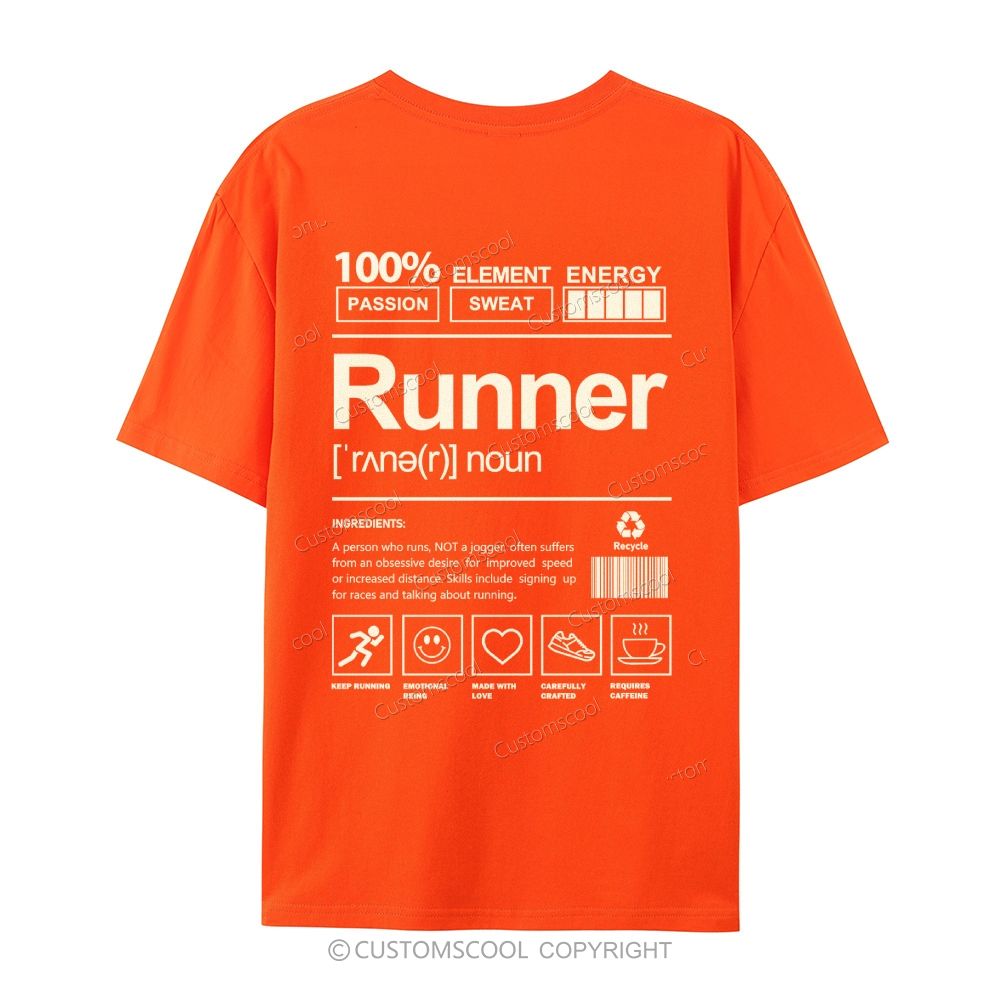 Runner Casual Short Sleeve T-Shirt Customscool