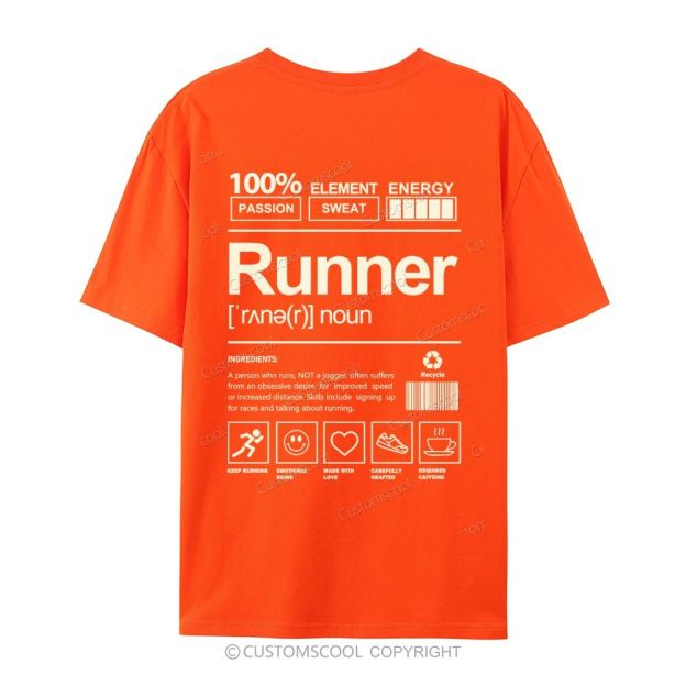 Runner Casual Short Sleeve T-Shirt Customscool