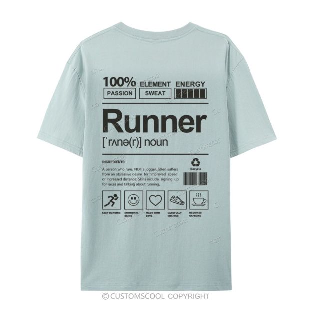 Runner Casual Short Sleeve T-Shirt Customscool