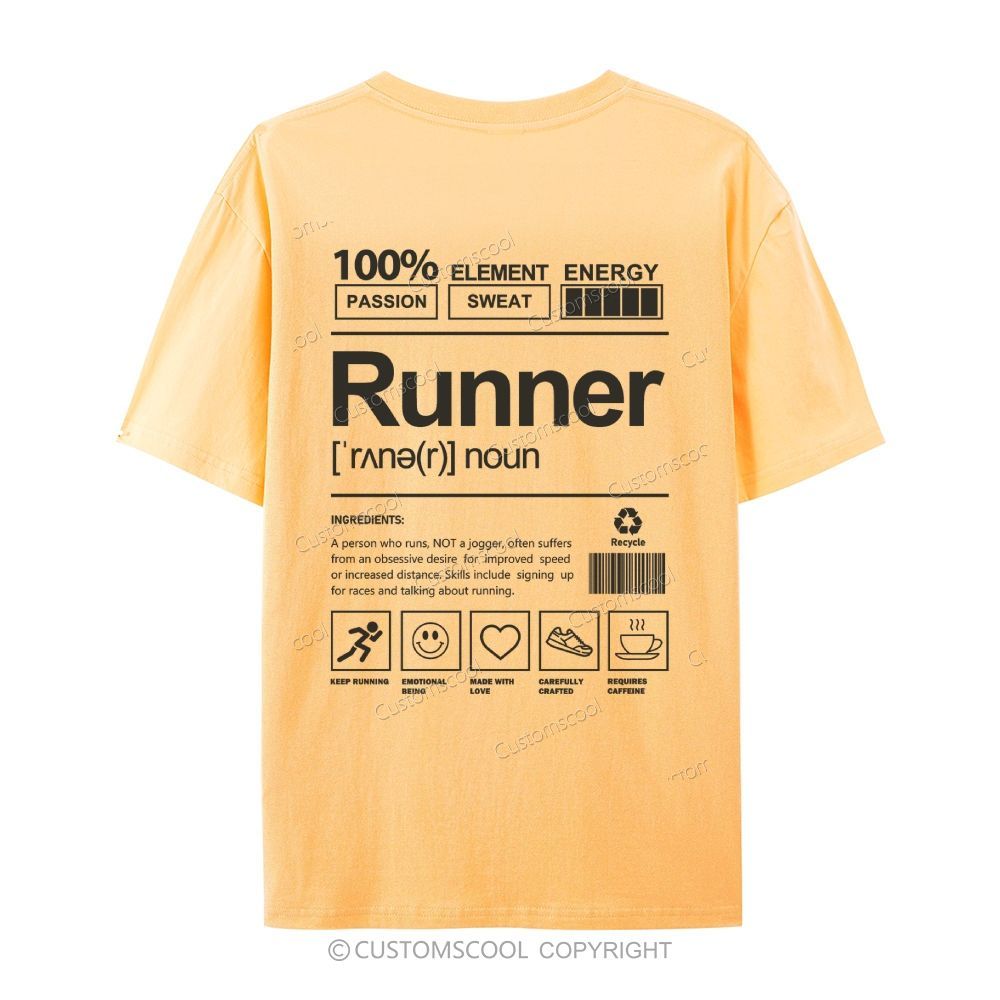Runner Casual Short Sleeve T-Shirt Customscool