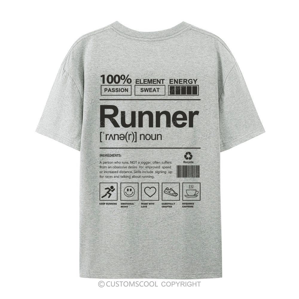 Runner Casual Short Sleeve T-Shirt Customscool