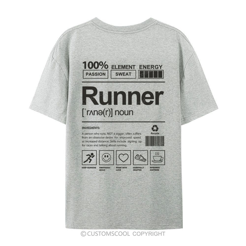 Runner Casual Short Sleeve T-Shirt Customscool