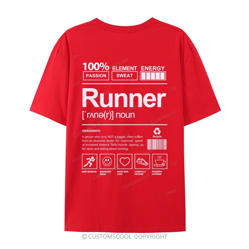 Runner Casual Short Sleeve T-Shirt Customscool