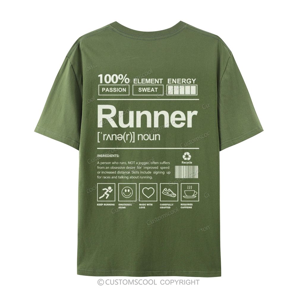 Runner Casual Short Sleeve T-Shirt Customscool