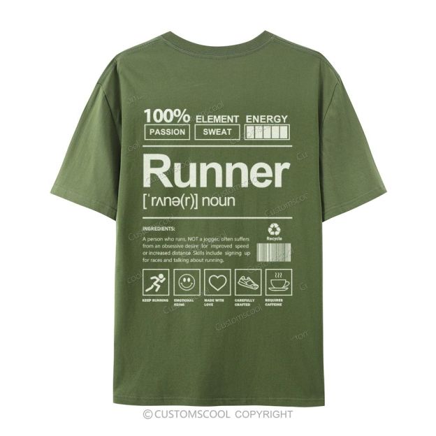 Runner Casual Short Sleeve T-Shirt Customscool