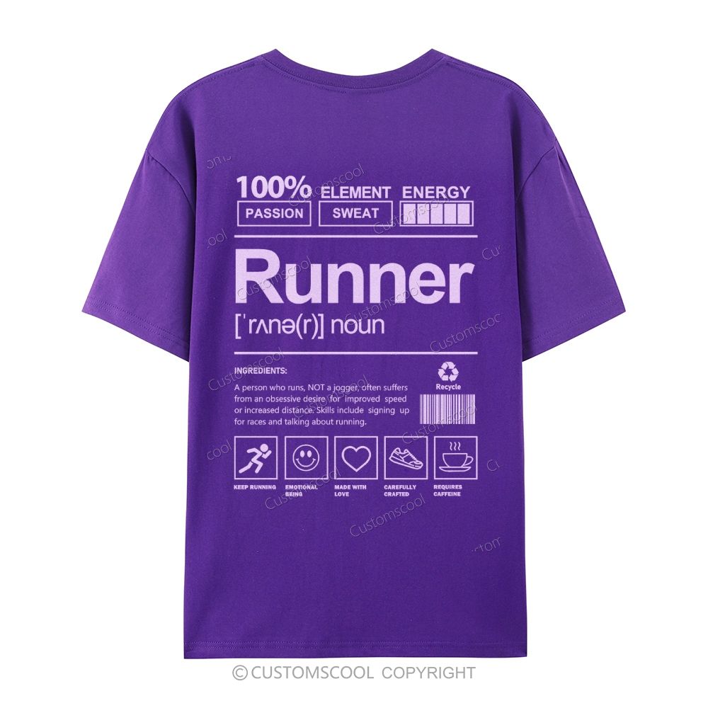 Runner Casual Short Sleeve T-Shirt Customscool