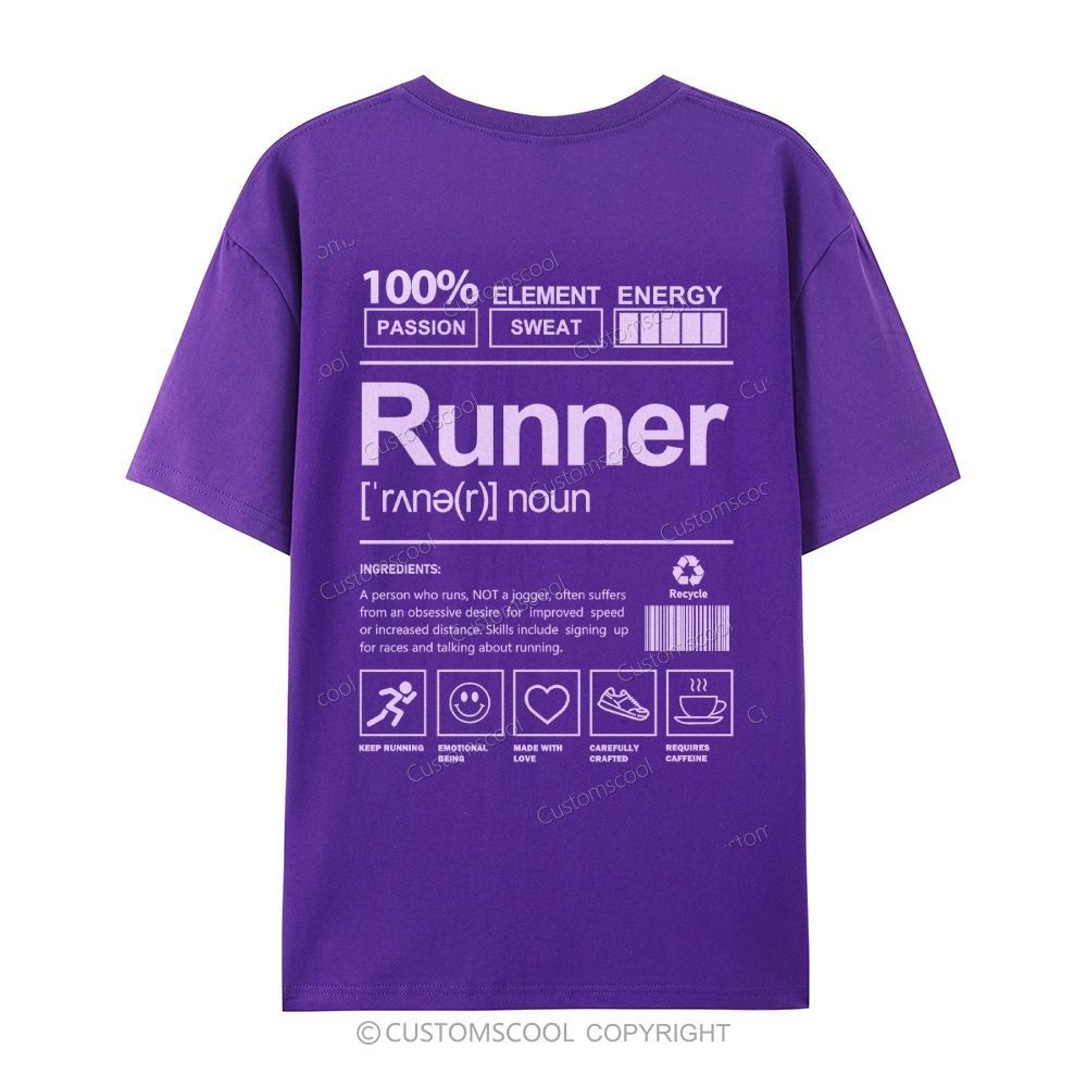 Runner Casual Short Sleeve T-Shirt Customscool
