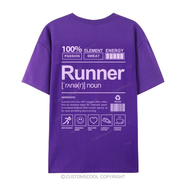 Runner Casual Short Sleeve T-Shirt Customscool