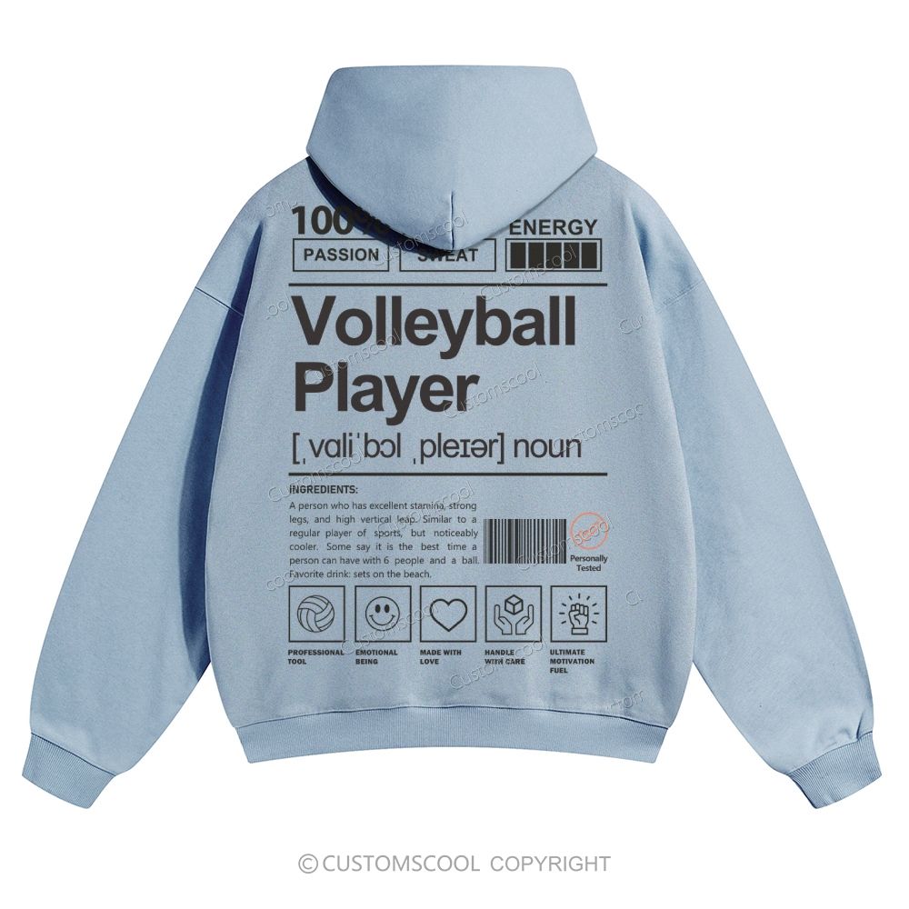 Volleyball Player Solid Color Hoodie Customscool