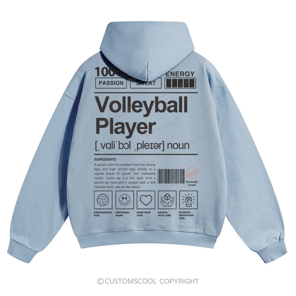 Volleyball Player Solid Color Hoodie Customscool