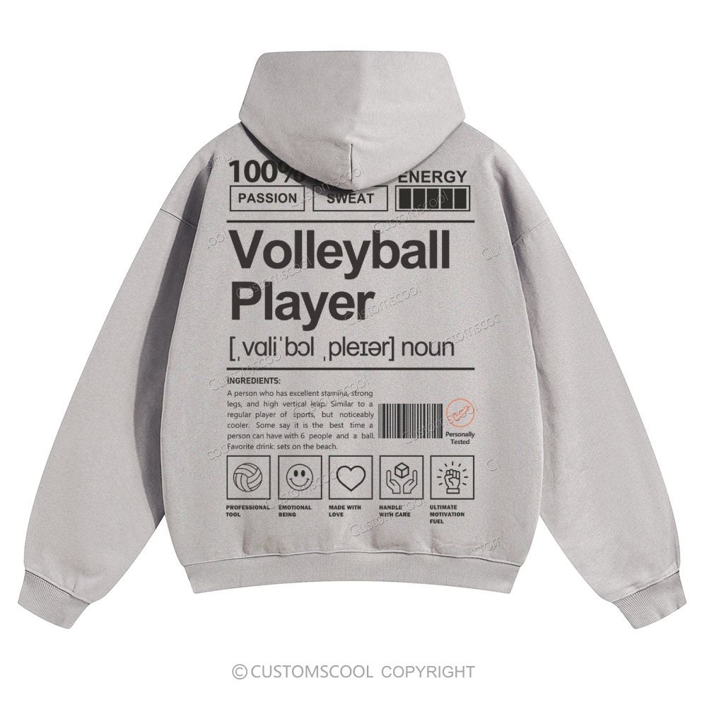 Volleyball Player Solid Color Hoodie Customscool
