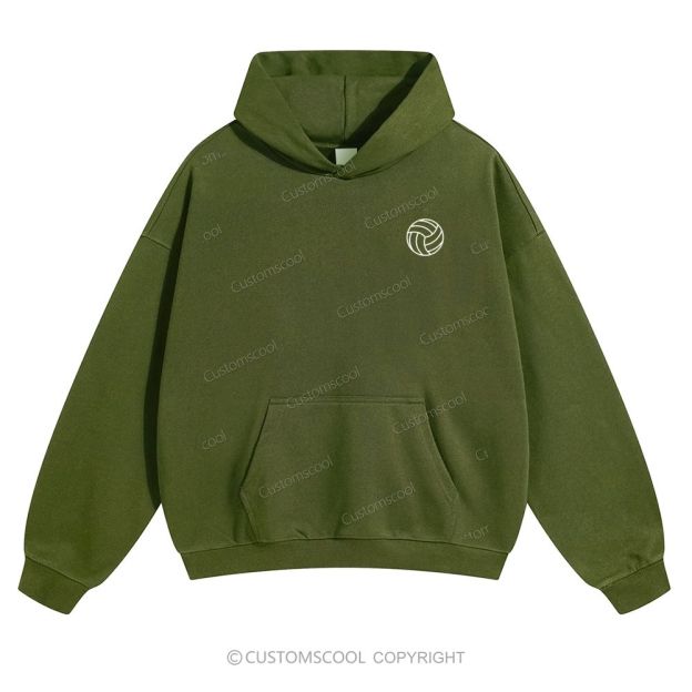 Volleyball Player Solid Color Hoodie Customscool