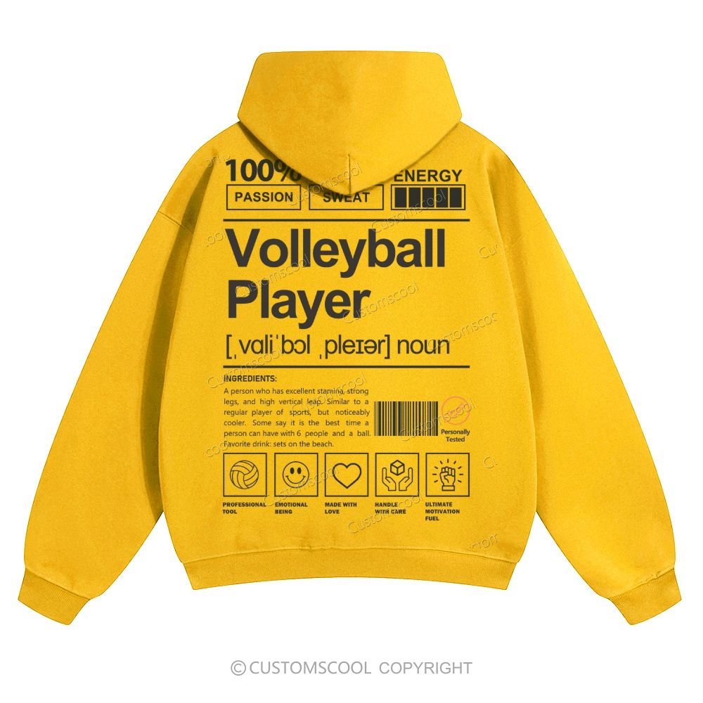 Volleyball Player Solid Color Hoodie Customscool
