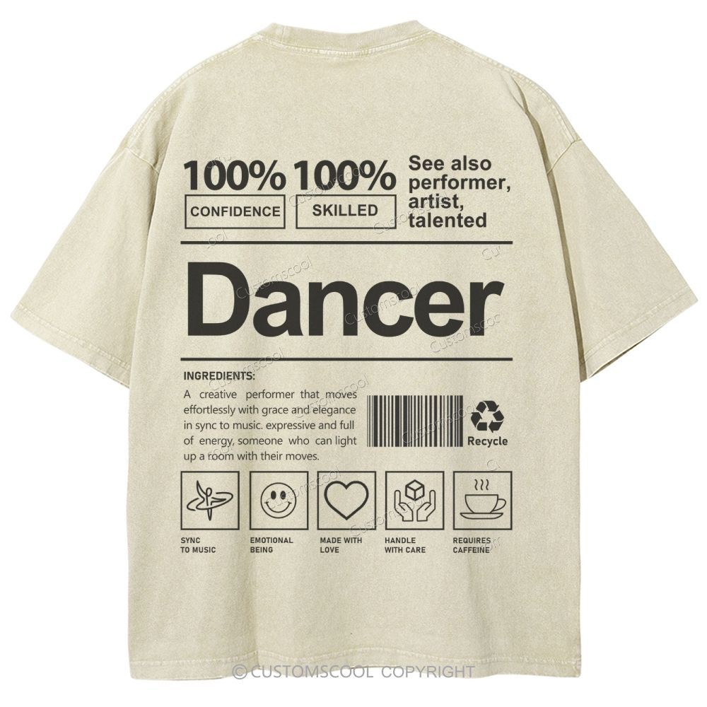 Dancer Unisex Fit Washed T-Shirt – Customscool
