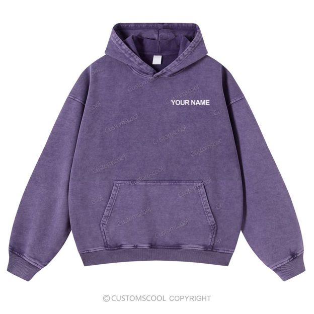 Photographer Addcustom QR Code Name Casual Washed Hoodie Customscool
