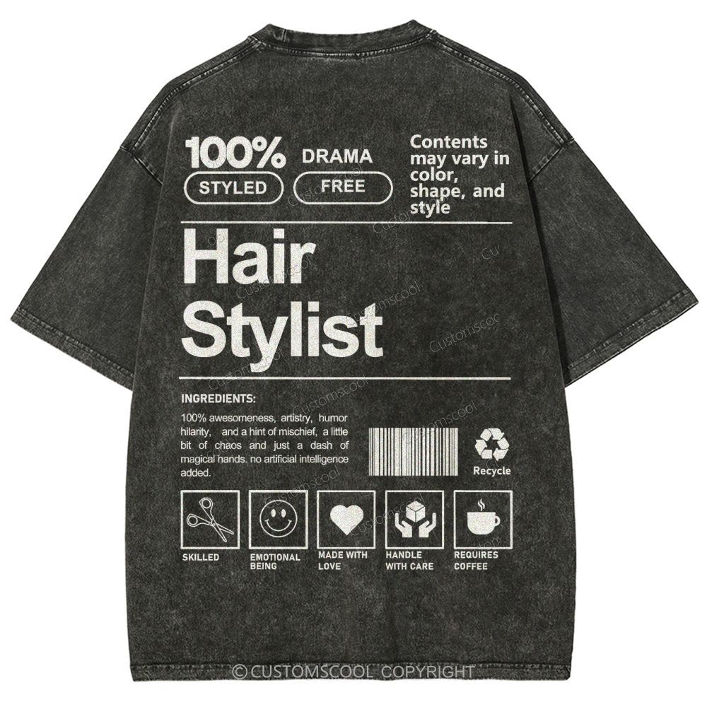Hair Stylist Addcustom Washed T-shirt