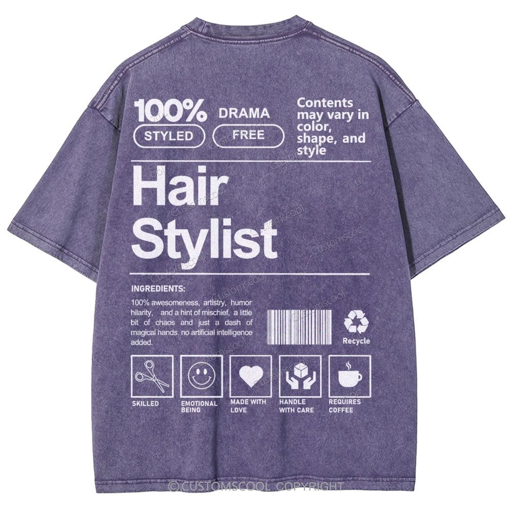 Hair Stylist Addcustom Washed T-shirt Customscool