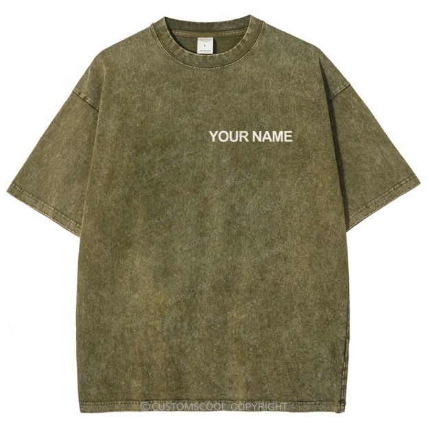 DJ Addcustom QR Code Name Unisex Fit Washed T-Shirt Customscool