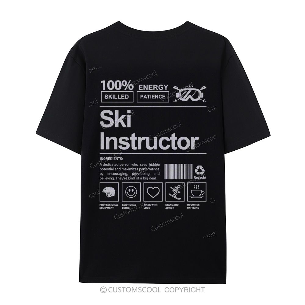 Ski Instructor Casual Short Sleeve T-Shirt Customscool