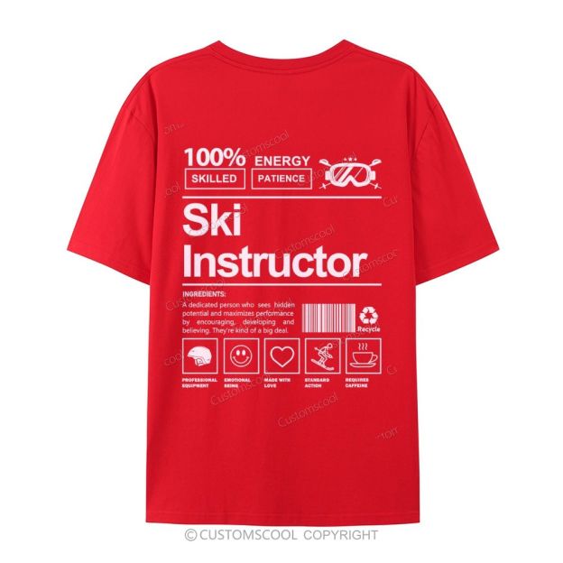 Ski Instructor Casual Short Sleeve T-Shirt Customscool
