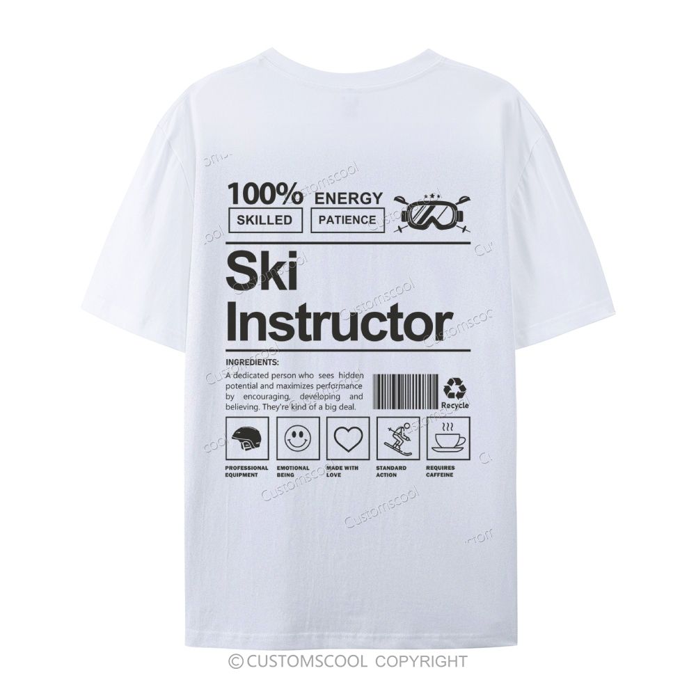 Ski Instructor Casual Short Sleeve T-Shirt Customscool