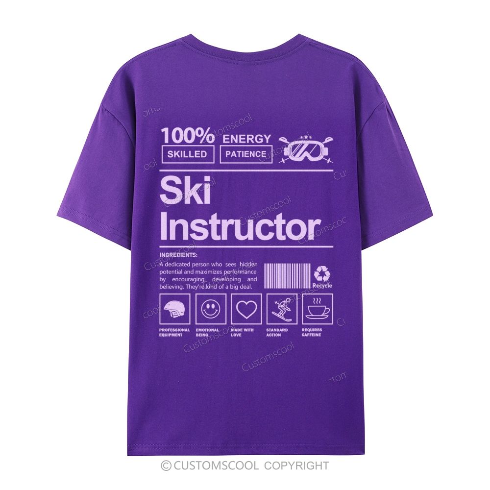 Ski Instructor Casual Short Sleeve T-Shirt Customscool