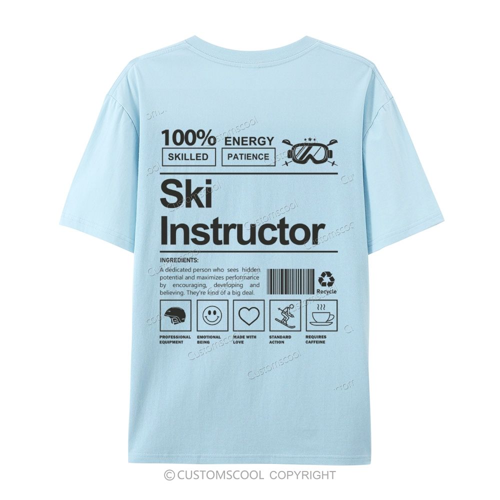 Ski Instructor Casual Short Sleeve T-Shirt Customscool