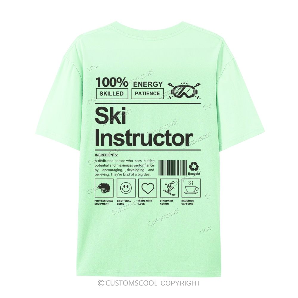 Ski Instructor Casual Short Sleeve T-Shirt Customscool