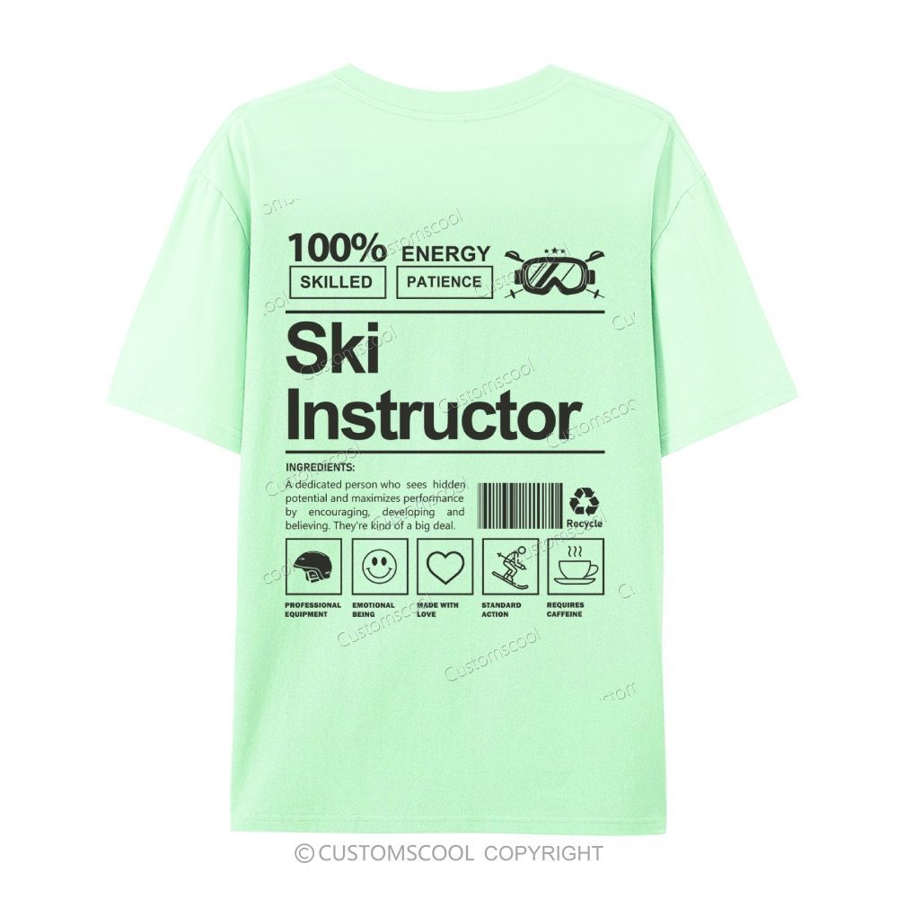 Ski Instructor Casual Short Sleeve T-Shirt Customscool
