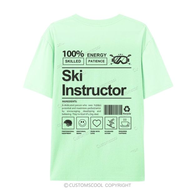 Ski Instructor Casual Short Sleeve T-Shirt Customscool