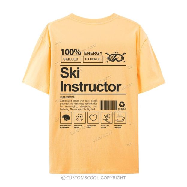 Ski Instructor Casual Short Sleeve T-Shirt Customscool