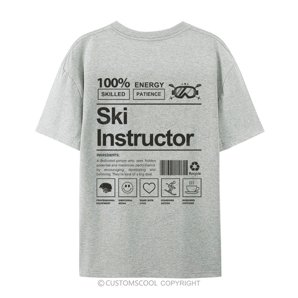 Ski Instructor Casual Short Sleeve T-Shirt Customscool