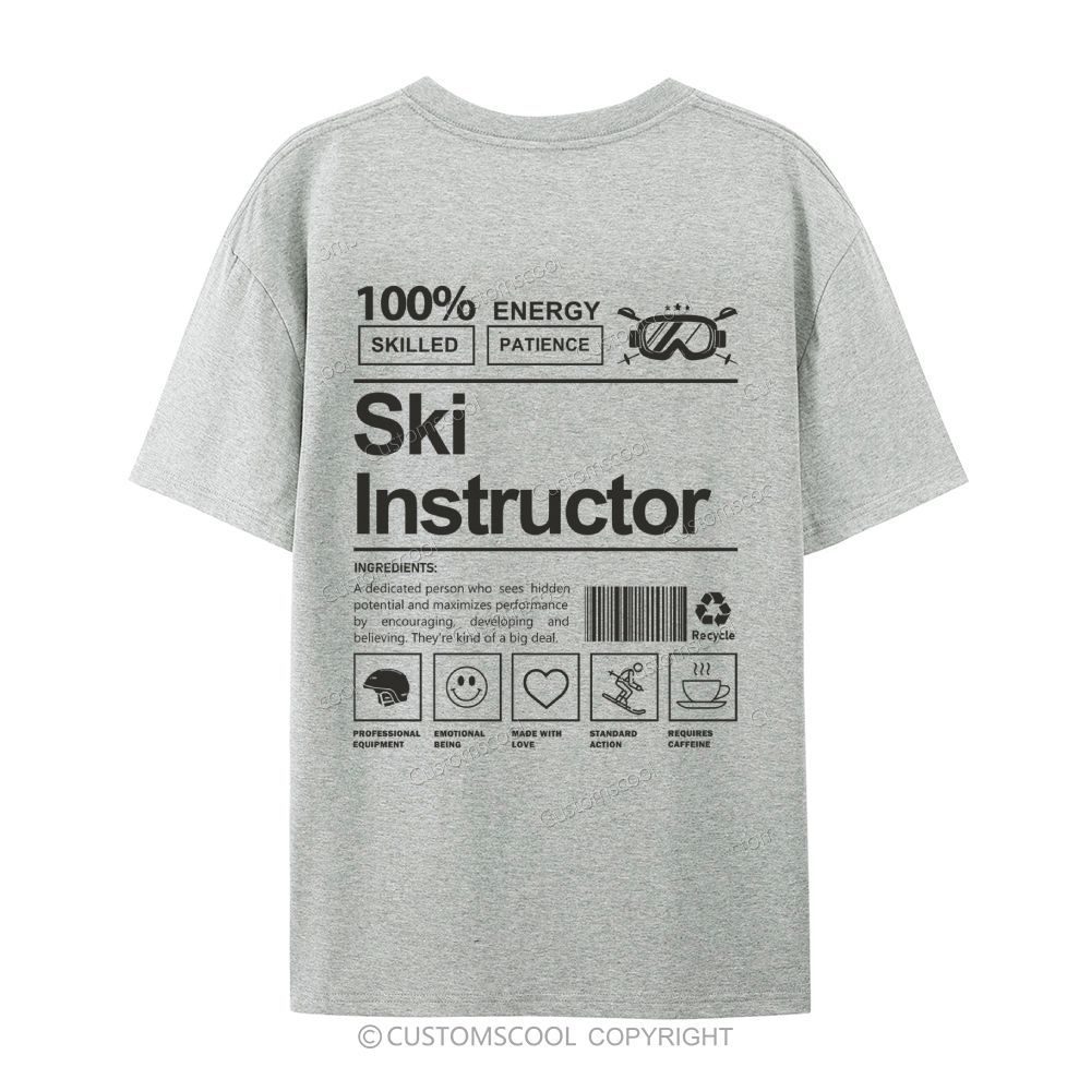 Ski Instructor Casual Short Sleeve T-Shirt Customscool