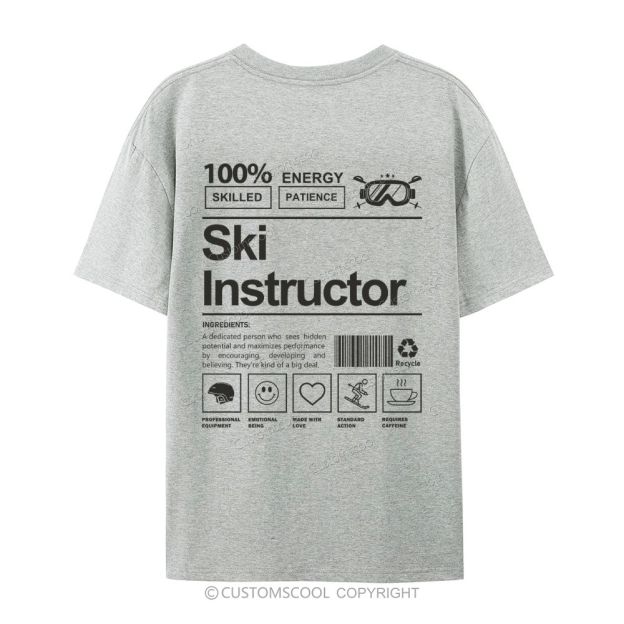 Ski Instructor Casual Short Sleeve T-Shirt Customscool