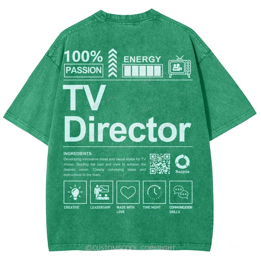 TV Director Unisex Fit Washed T-Shirt
