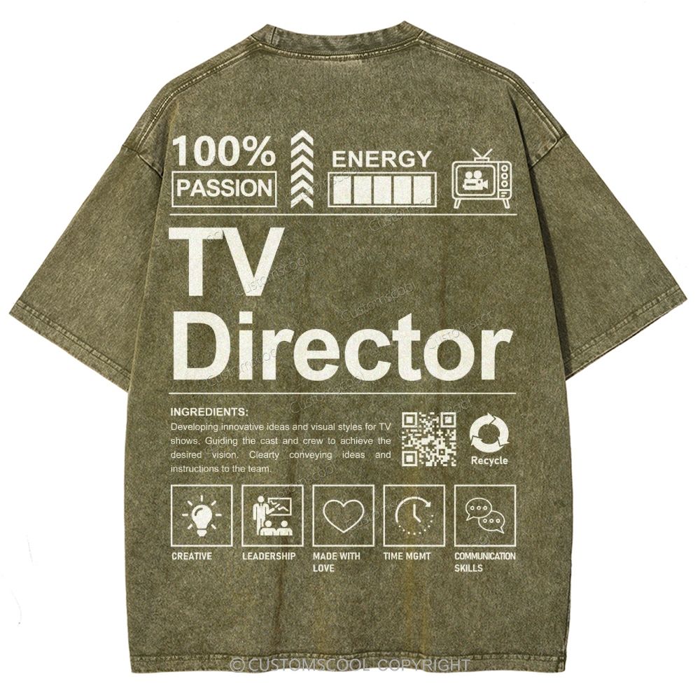 TV Director Unisex Fit Washed T-Shirt