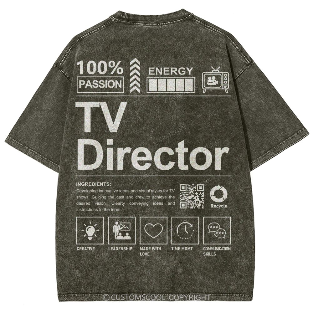 TV Director Unisex Fit Washed T-Shirt